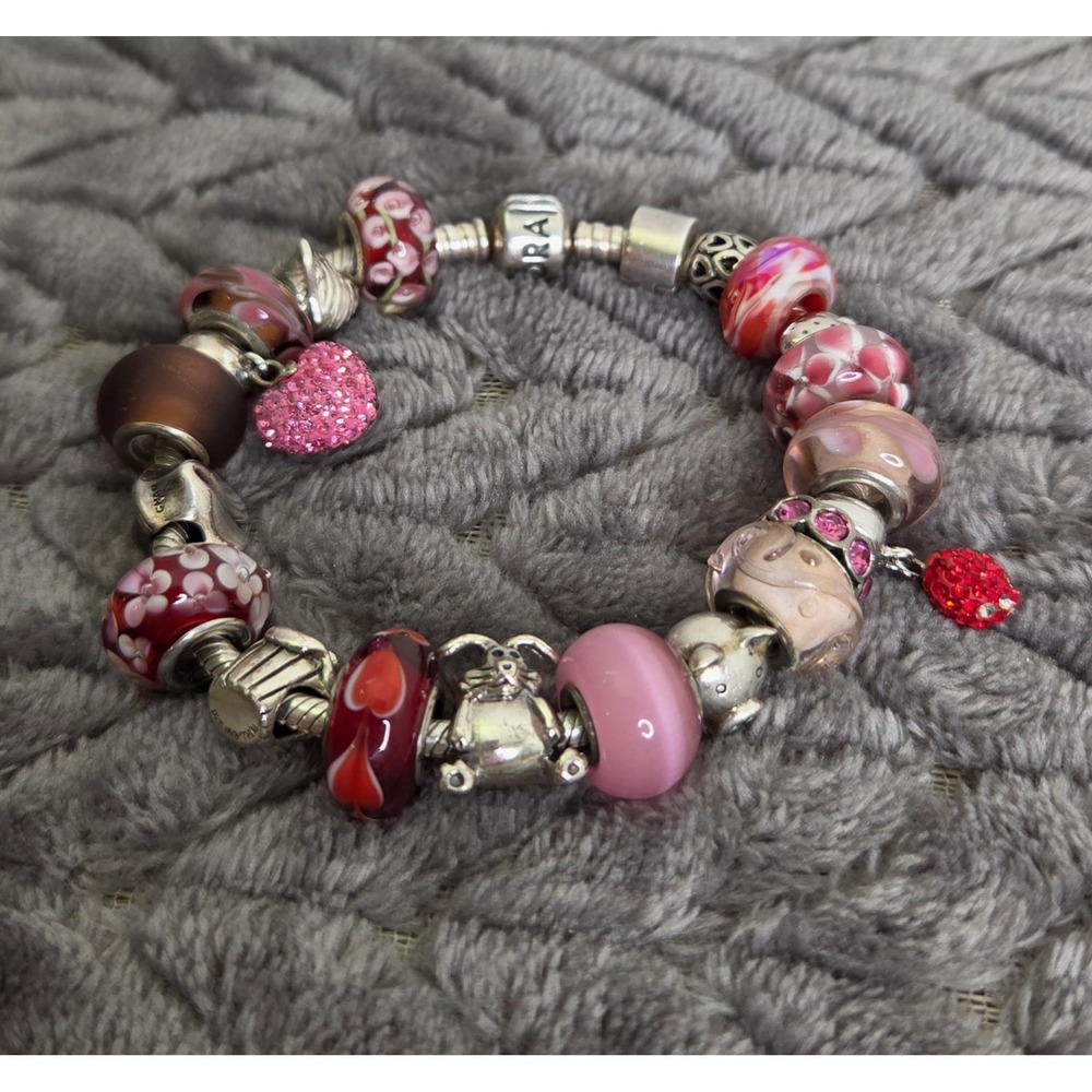 Pandora Bracelet Silver .925 With Pandora Charms Spacers Beads *Please Read